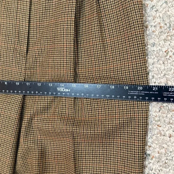 Lauren Ralph Lauren High Waisted pleated Houndstooth Pants Trousers lined wool - Picture 11 of 12